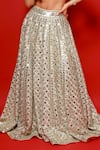 Shop_Abhinav Mishra_White Net Embroidered Mirror Sweetheart Neck Sheesh Mahal Bridal Lehenga Set _Online_at_Aza_Fashions