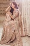 Shop_Abhinav Mishra_Sharara And Dupatta- Tissue Organza Embroidered Net Work Kurta Set _at_Aza_Fashions