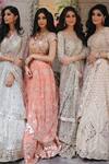 Abhinav Mishra_Pink Lehenga And Dupatta- Net Embellished Mirror V Neck Bridal Set _Online_at_Aza_Fashions