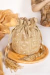 Buy_Amyra_Gold Embroidery, Beads, Sequins Bella Handcrafted Potli Bag  _at_Aza_Fashions