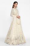 Abhinav Mishra_White Raw Silk Embroidered Lehenga Set_Online_at_Aza_Fashions