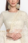 Abhinav Mishra_White Raw Silk Embroidered Lehenga Set_at_Aza_Fashions