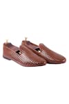 Buy_Artimen_Brown Woven Textured Handcrafted Loafers _at_Aza_Fashions