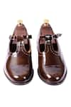 Shop_Artimen_Brown Leather Brogue Sandals  _at_Aza_Fashions