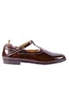 Artimen_Brown Leather Brogue Sandals  _Online_at_Aza_Fashions