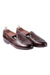 Buy_Artimen_Brown Handwoven Leather Loafers _at_Aza_Fashions
