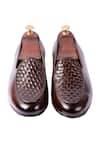 Shop_Artimen_Brown Handwoven Leather Loafers _at_Aza_Fashions