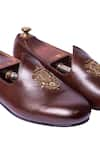 Shop_Artimen_Brown Handcrafted Embroidered Juttis  _Online_at_Aza_Fashions