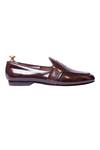 Artimen_Brown Leather Handcrafted Penny Loafers_Online_at_Aza_Fashions