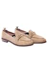 Buy_Artimen_Beige Handcrafted Suded Horsebit Loafers _at_Aza_Fashions