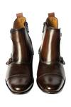 Shop_Artimen_Brown Handcrafted Double Monk Boots _at_Aza_Fashions