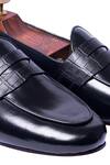 Shop Artimen Black Handcrafted Crocodile Penny Loafers Online at Aza Fashions Shop_Artimen_Black Handcrafted Crocodile Penny Loafers _Online_at_Aza_Fashions