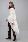Shop Chillosophy White Cotton Poplin Shirt Collar Embellished Asymmetric Tunic at Aza Fashions Shop_Chillosophy_White Cotton Poplin Shirt Collar Embellished Asymmetric Tunic_at_Aza_Fashions