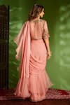 Shop Aman Takyar Pink Georgette And Organza Sequin, Aari, Dabka & Pre-draped Saree With Blouse at Aza Fashions Shop_Aman Takyar_Pink Georgette And Organza Sequin, Aari, Dabka & Pre-draped Saree With Blouse _at_Aza_Fashions