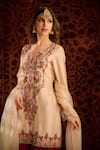Buy_Aman Takyar_Off White Dupion Silk And Organza Mirror Work, Resham, Sequin, Kurta & Sharara Set _Online_at_Aza_Fashions