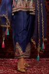 Aman Takyar_Blue Dupion Silk And Organza Mirror Work, Resham, Sequin, Dabka & Anarkali Set _at_Aza_Fashions