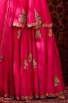 Aman Takyar_Pink Dupion Silk And Organza Sequin, Dabka & Zardozi Band Kurta & Sharara Set _at_Aza_Fashions
