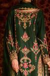 Shop_Aman Takyar_Green Dupion Silk And Organza Mirror Work, Sequin, Dabka & Kurta & Sharara Set _Online_at_Aza_Fashions