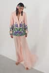 Buy_Limerick By Abirr N' Nanki_Pink Georgette Flared Pant _at_Aza_Fashions