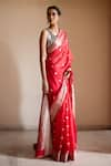 Priyanka Raajiv_Red Silk Chanderi Woven Thread Saree _Online_at_Aza_Fashions