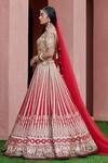 Shop_Arpita Mehta_Red Silk Embroidered Lehenga Set_at_Aza_Fashions