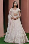 Arpita Mehta_Pink Embroidered Lehenga Set For Women_Online_at_Aza_Fashions