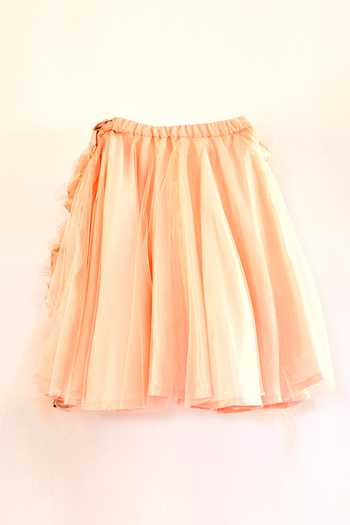 Shop_Pinkcow designs pvt ltd_Peach Satin, Net Embroidery, Tassels, Ruffles Lehenga Set With Dupatta _Online_at_Aza_Fashions