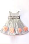 Buy_PinkCow_Grey Embellished Dress For Girls_at_Aza_Fashions
