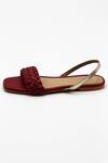 Shop_Ame_Red Vegan Leather Braided Sandals_Online_at_Aza_Fashions