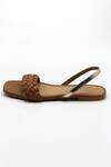 Shop_Ame_Brown Vegan Leather Braided Sandals_Online_at_Aza_Fashions