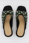 Shop_Ame_Black Embellished Floral Block Heels_at_Aza_Fashions