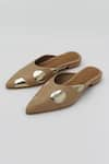 Ame_Beige Printed Vegan Leather Toe Flats_Online_at_Aza_Fashions