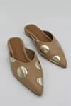 Shop_Ame_Beige Printed Vegan Leather Toe Flats_Online_at_Aza_Fashions