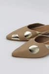 Ame_Beige Printed Vegan Leather Toe Flats_at_Aza_Fashions