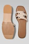 Shop_Ame_Beige Vegan Leather Sliders_at_Aza_Fashions