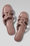 Buy_Ame_Pink Vegan Leather Sliders_at_Aza_Fashions