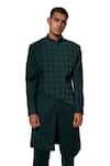 Buy_Amaare_Green Wool Blend Embroidered Sherwani Set  _at_Aza_Fashions