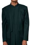 Amaare_Green Wool Blend Textured Sherwani Set  _Online_at_Aza_Fashions