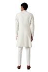 Shop_Amaare_White Wool Blend Embroidered Sherwani Set  _at_Aza_Fashions