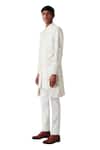 Amaare_White Wool Blend Embroidered Sherwani Set  _Online_at_Aza_Fashions