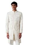Buy_Amaare_White Wool Blend Embroidered Sherwani Set  _Online_at_Aza_Fashions