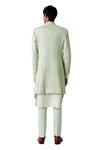Shop_Amaare_Green Wool Blend Embroidered Sherwani Set  _at_Aza_Fashions