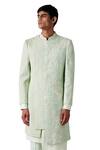 Buy_Amaare_Green Wool Blend Embroidered Sherwani Set  _Online_at_Aza_Fashions