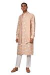 Shop_Amaare_Beige Cotton Silk Embroidered Kurta Set _at_Aza_Fashions