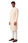Amaare_Peach Wool Blend Embroidered Kurta And Pant Set _Online_at_Aza_Fashions