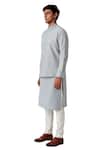 Amaare_Blue Wool Blend Pintuck Kurta And Pant Set _Online_at_Aza_Fashions