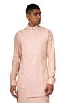 Amaare_Peach Raw , Cotton Embroidered Bundi And Kurta Set _Online_at_Aza_Fashions