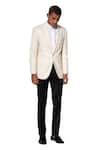 Shop_Amaare_White Wool Blend Embroidered Tuxedo And Pant Set  _at_Aza_Fashions