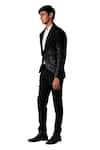 Amaare_Black Wool Blend Pintuck Tuxedo And Pant Set  _Online_at_Aza_Fashions