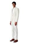 Amaare_White Wool Blend Pintuck Tuxedo And Pant Set  _Online_at_Aza_Fashions